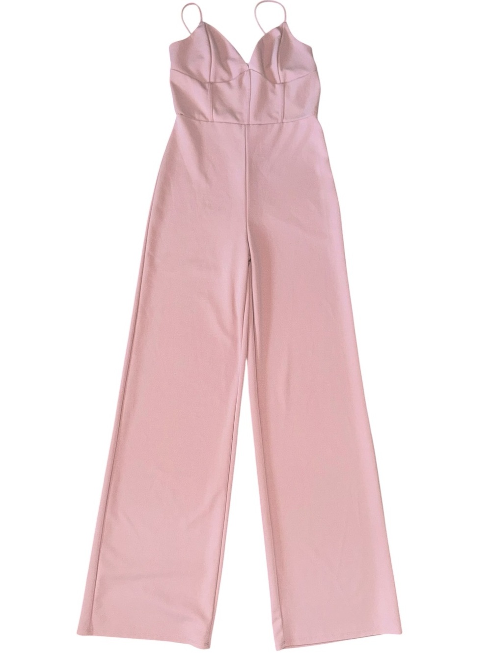 Cherry Mellow Pink Wide Leg Jumpsuit Made USA Cottagecore Coquette Large